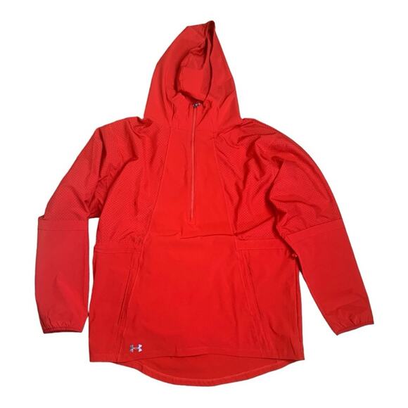 Under Armour women's XL red pullover jacket heat gear red sports outdoors hiking - Picture 1 of 12